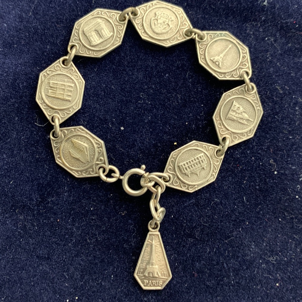 Silver tone Paris Charm Bracelet